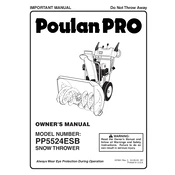 Poulan Pro PP5524ESB Snow Blower manual cover