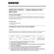 Shure A820-NIC-DANTE Microphone manual cover