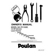 Poulan Pro PC1538D Tractor manual cover