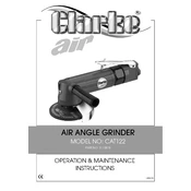 Clarke 3110878 CAT122 Air Angle Grinder manual cover