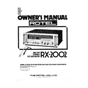 Rotel RX-2002 Receiver manual cover