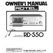 Rotel RD-550 Cassette Deck manual cover