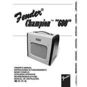 Fender Champion 600 2330100000 120V 60Hz Amplifier manual cover