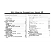 Chevrolet Express 2003 manual cover