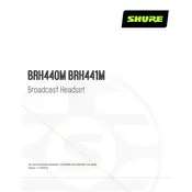 Shure BRH440M Headset manual cover