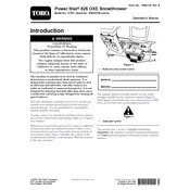 Toro Power Max 826 OXE 37781 Snow Thrower manual cover