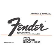 Fender 300 PS 1976 Amplifier manual cover