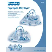 Fisher Price Mattel Miracles and Milestones Pop Open Play Gym K3458 Toy manual cover