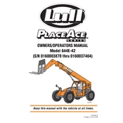 Lull 644E-42 S-N 0160003878 Forklift Operators manual cover