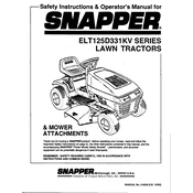 Snapper ELT125D331KV Tractor manual cover