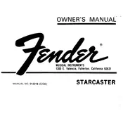 Fender Starcaster Guitar manual cover