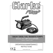 Clarke 7160042 DFT12A 12V Diesel Fuel Transfer Pump manual cover