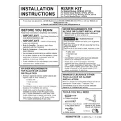 GE GFD14 GAF140SSNWW Riser Kit manual cover