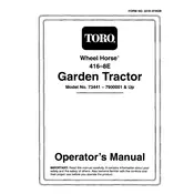 Toro Wheel Horse 416-8 73441 Tractor manual cover