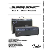 Fender Super-Sonic 112 Combo 2160500400 120V 60Hz Amplifier manual cover