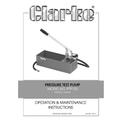 Clarke 5060205 PTP100 Pressure Test Pump manual cover