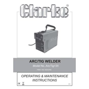 Clarke 7010790 Arc Tig135 Welder manual cover