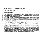 Seiko 7548 Analog Quartz manual cover