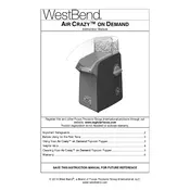 West Bend L5942 82702 Popcorn Maker manual cover