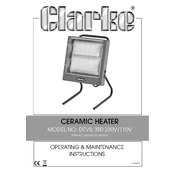 Clarke 6920263 Devil350 110V Ceramic Heater manual cover