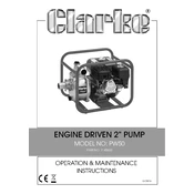 Clarke 7140650 PW50 Engine Driven 2 Inch Pump manual cover