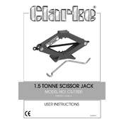 Clarke 7624015 CSJ1500 1.5 Tonne Scissor Jack manual cover