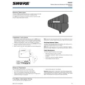 Shure PA805 Antenna manual cover