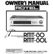 Rotel RMT-80L Tuner manual cover