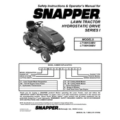 Snapper Series I LT180H33IBV Tractor manual cover