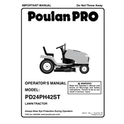 Poulan Pro PD24H42ST Tractor manual cover