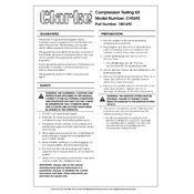 Clarke 1801692 CHT692 Compression Testing Kit manual cover