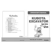 Kubota U25 Excavator manual cover