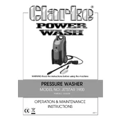 Clarke 7333234 Jetstar 1900 Pressure Washer manual cover