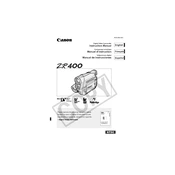 Canon ZR400 manual cover