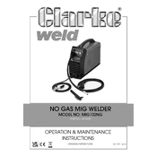 Clarke 6015600 MIG120NG No Gas Mig Welder manual cover