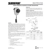 Shure 577B Microphone manual cover