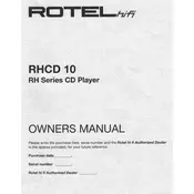 Rotel RHCD-10 CD Player manual cover