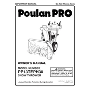 Poulan Pro PP12TEPH30 Snow Thrower manual cover