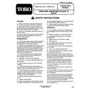 Toro ProLine Recycler II 21-inch 22154 Mower manual cover