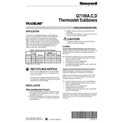 Honeywell Q7100A Subbase manual cover