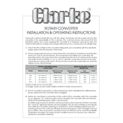 Clarke 6012837 RT4 Rotary Converters manual cover