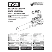 Ryobi RY40408 Blower manual cover