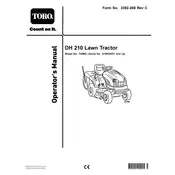 Toro DH 210 74585 Tractor manual cover