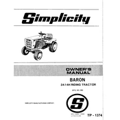 Simplicity Baron 3414H Tractor manual cover