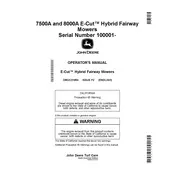 John Deere E-Cut Hybrid 7500A Mower manual cover