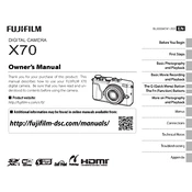 Fujifilm Premium Compact X70 Camera manual cover