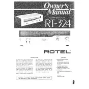 Rotel RT-324 Tuner manual cover