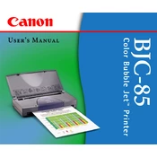 Canon Color Bubble Jet BJC-85 manual cover