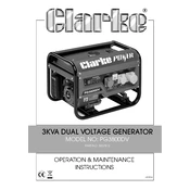 Clarke 8857815 PG3800DV 3KVA Dual Voltage Generator manual cover