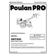 Poulan Pro DRT900 Tiller manual cover